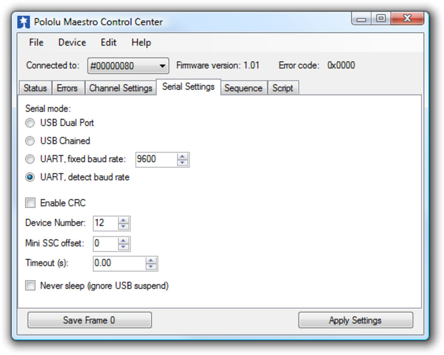 Mini Maestro 18-Channel USB Servo Controller (Assembled)