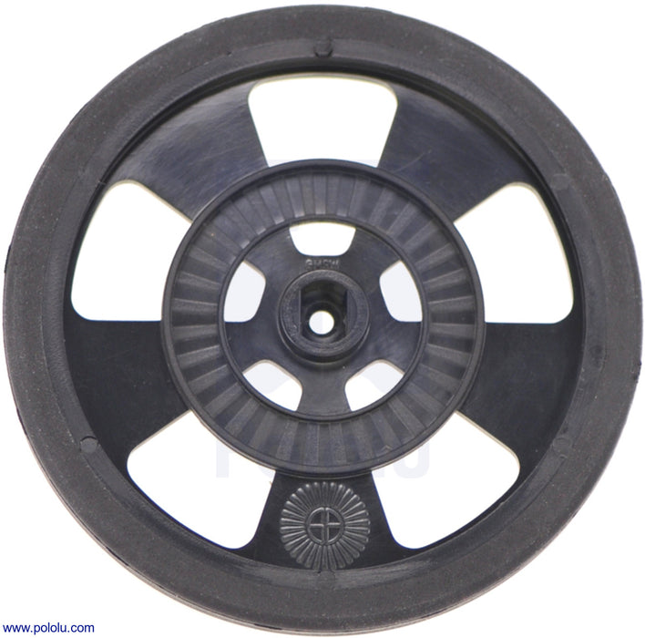 Solarbotics GMPW-B BLACK Wheel with Encoder Stripes, Silicone Tire
