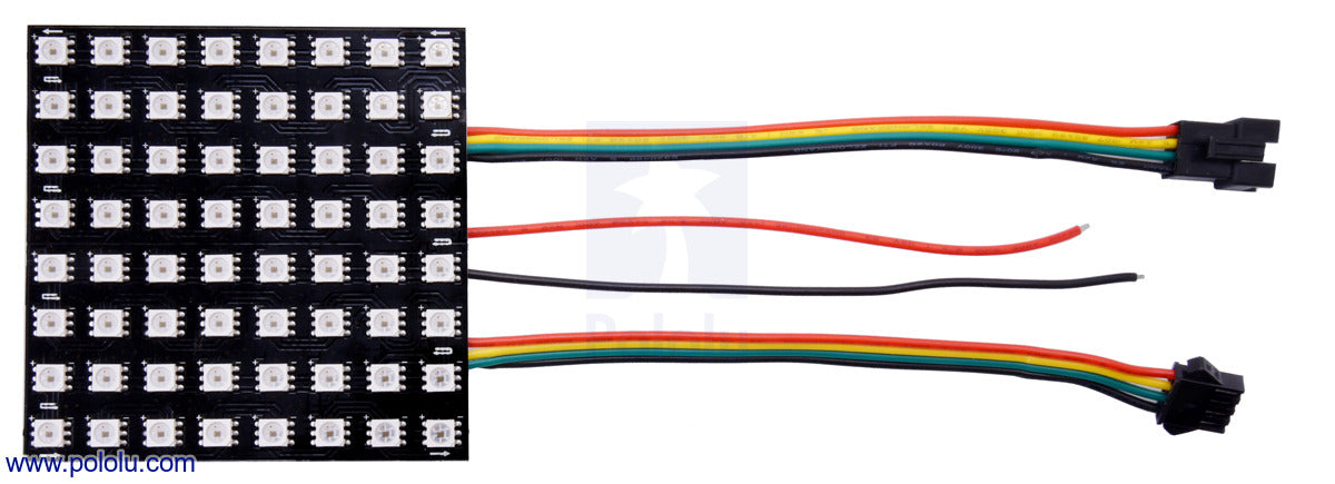 Addressable RGB 8x8-LED Flexible Panel, 5V, 10mm Grid (SK9822)