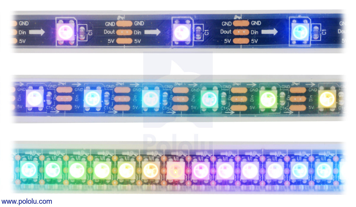 Addressable High-Density RGB 72-LED Strip, 5V, 0.5m (SK6812)