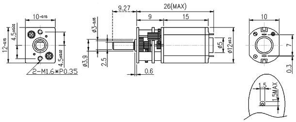2377 - 10:1 Micro Metal Gearmotor MP with Extended Motor Shaft