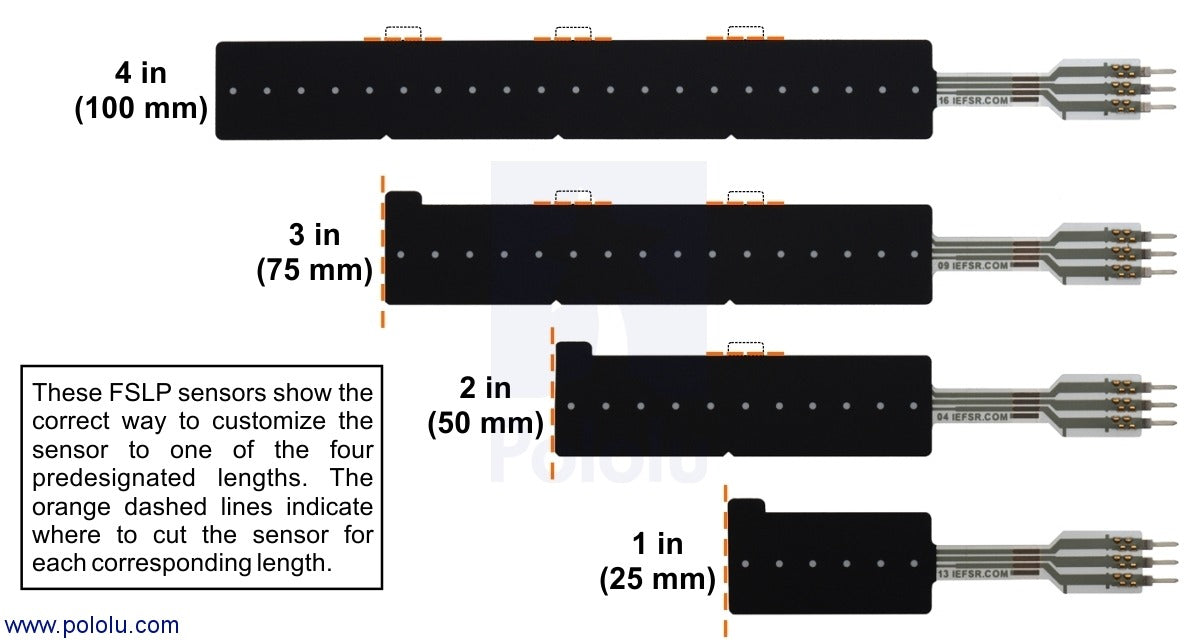 Force-Sensing Linear Potentiometer: 4.0″×0.4″ Strip, Customizable Length