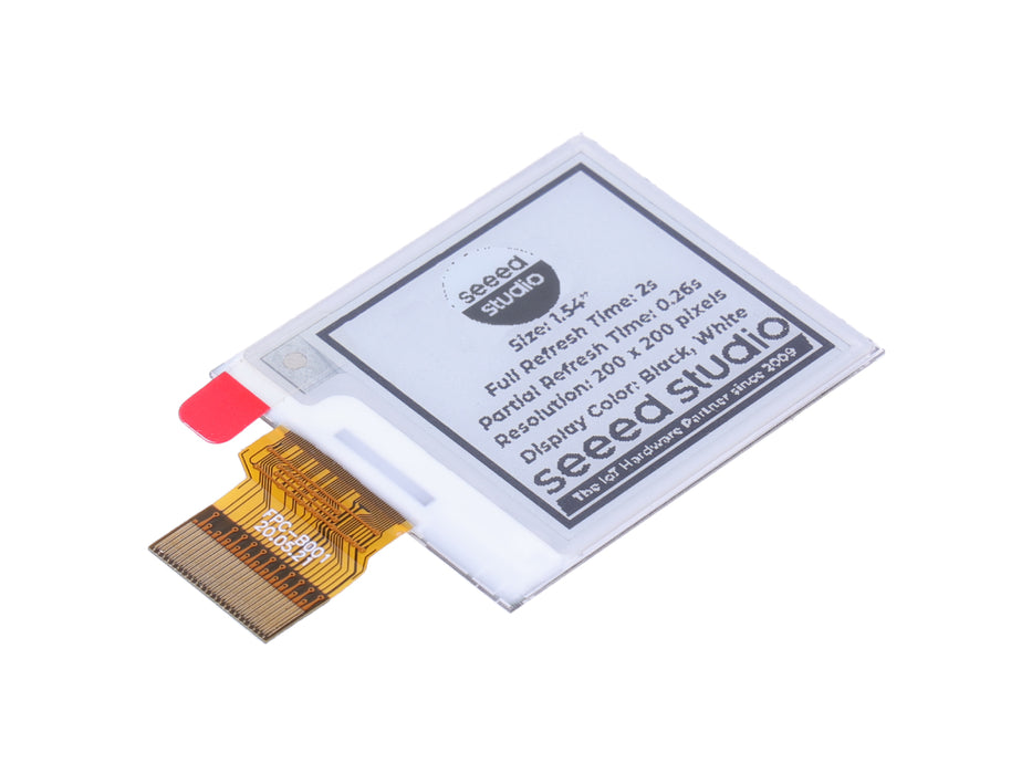 1.54" Monochrome eInk / ePaper Display with 200x200 Pixels, SPI interface, Support XIAO/Arduino/STM32