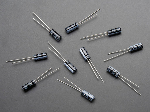 Pack of 10 through hole 100uF 16V Electrolytic Capacitors
