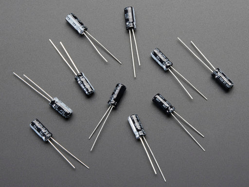 Pack of 10 through hole 10uF 50V Electrolytic Capacitors