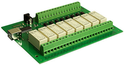 USB-OPTO-RLY816 - USB Module with 8 optoisolated inputs and 8 relay 16A