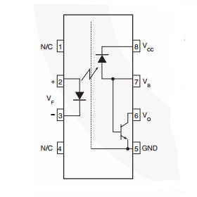 6N136 - Optocoupler with Phototransistor