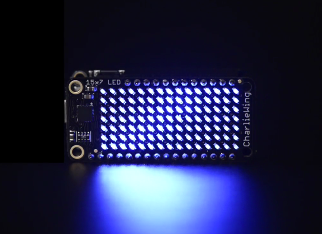 Adafruit 15x7 CharliePlex LED Matrix Display FeatherWing - Blue