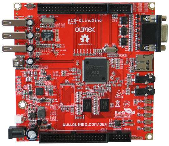 A13-OLinuXino - Single-board Linux computer with ALLWINNER A13 CORTEX-A8 @1000 Mhz