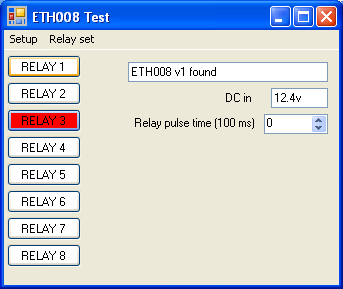ETH008 - 8 relay outputs at 16A