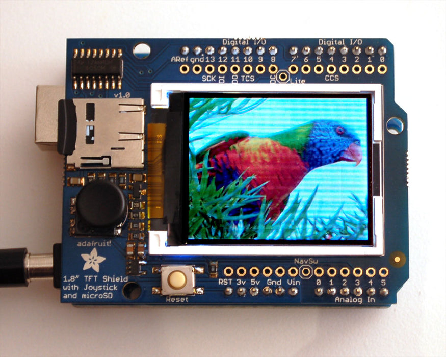 Adafruit 1.8" 18-bit Color TFT Shield w/microSD and Joystick