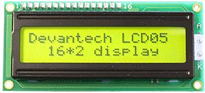 LCD05-16x2-Green -  Serial/I2C Display 16x2 - Green Background