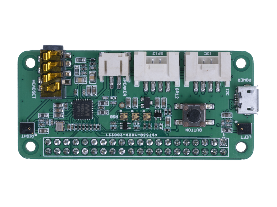 reSpeaker 2-Mics Pi HAT for Raspberry Pi - WM8960 Audio Codec, 2 Analog Microphones, 3 APA102 RGB LEDs, 3.5mm Audio Jack, User Button, attached with NLU software algorithms, VAD,DOA, KWS