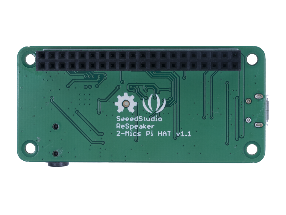 reSpeaker 2-Mics Pi HAT for Raspberry Pi - WM8960 Audio Codec, 2 Analog Microphones, 3 APA102 RGB LEDs, 3.5mm Audio Jack, User Button, attached with NLU software algorithms, VAD,DOA, KWS