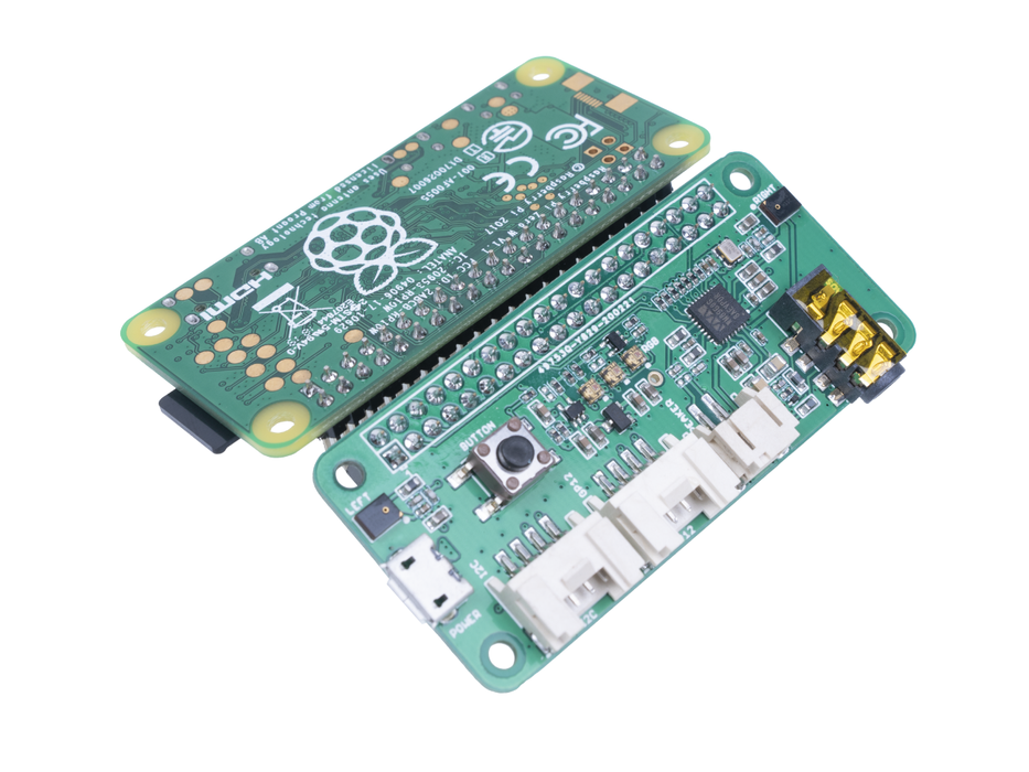 reSpeaker 2-Mics Pi HAT for Raspberry Pi - WM8960 Audio Codec, 2 Analog Microphones, 3 APA102 RGB LEDs, 3.5mm Audio Jack, User Button, attached with NLU software algorithms, VAD,DOA, KWS