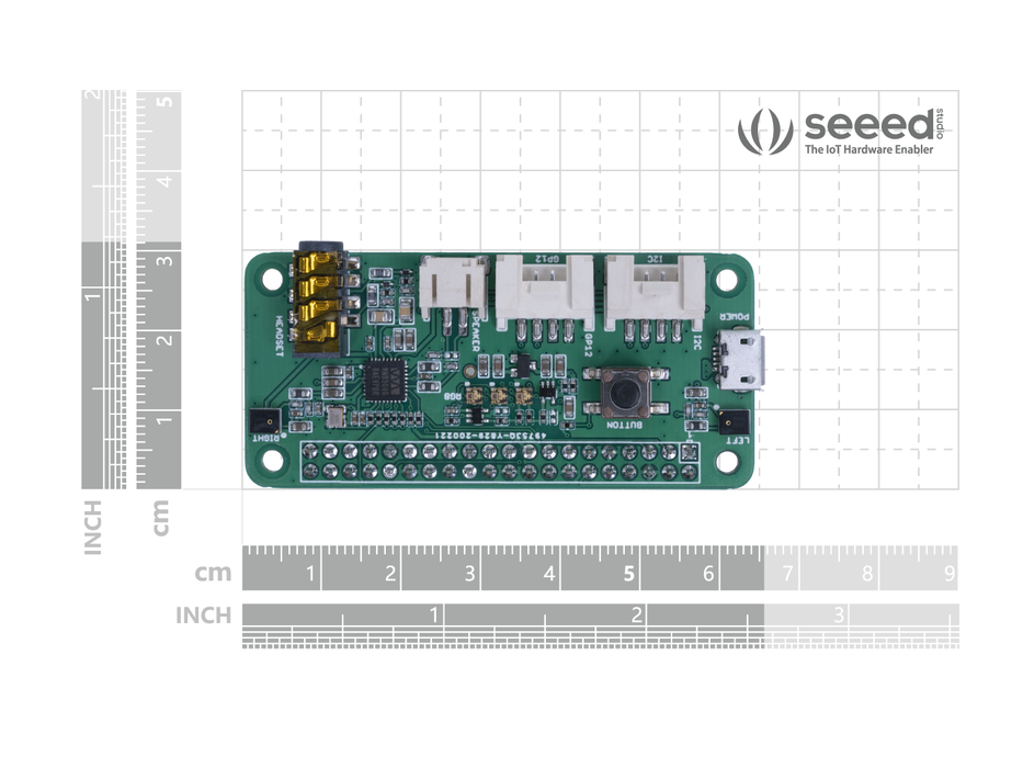 reSpeaker 2-Mics Pi HAT for Raspberry Pi - WM8960 Audio Codec, 2 Analog Microphones, 3 APA102 RGB LEDs, 3.5mm Audio Jack, User Button, attached with NLU software algorithms, VAD,DOA, KWS