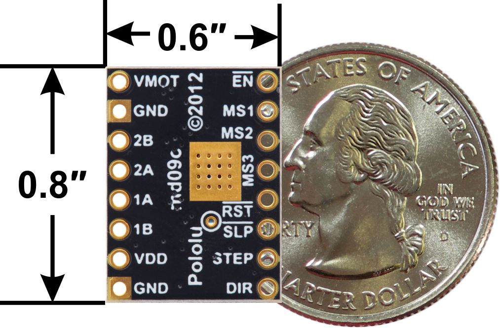 A4988 Stepper Motor Driver Carrier, Black Edition (Header Pins Soldered)