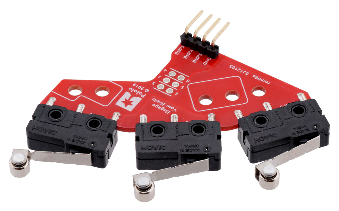 Bumper Switch Kit for Romi/TI-RSLK MAX (Not Soldered, Can Be Assembled for Left or Right Side)