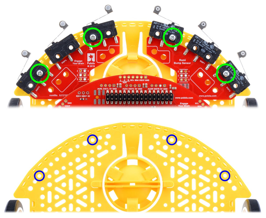 Bumper Switch Kit for Romi/TI-RSLK MAX (Not Soldered, Can Be Assembled for Left or Right Side)