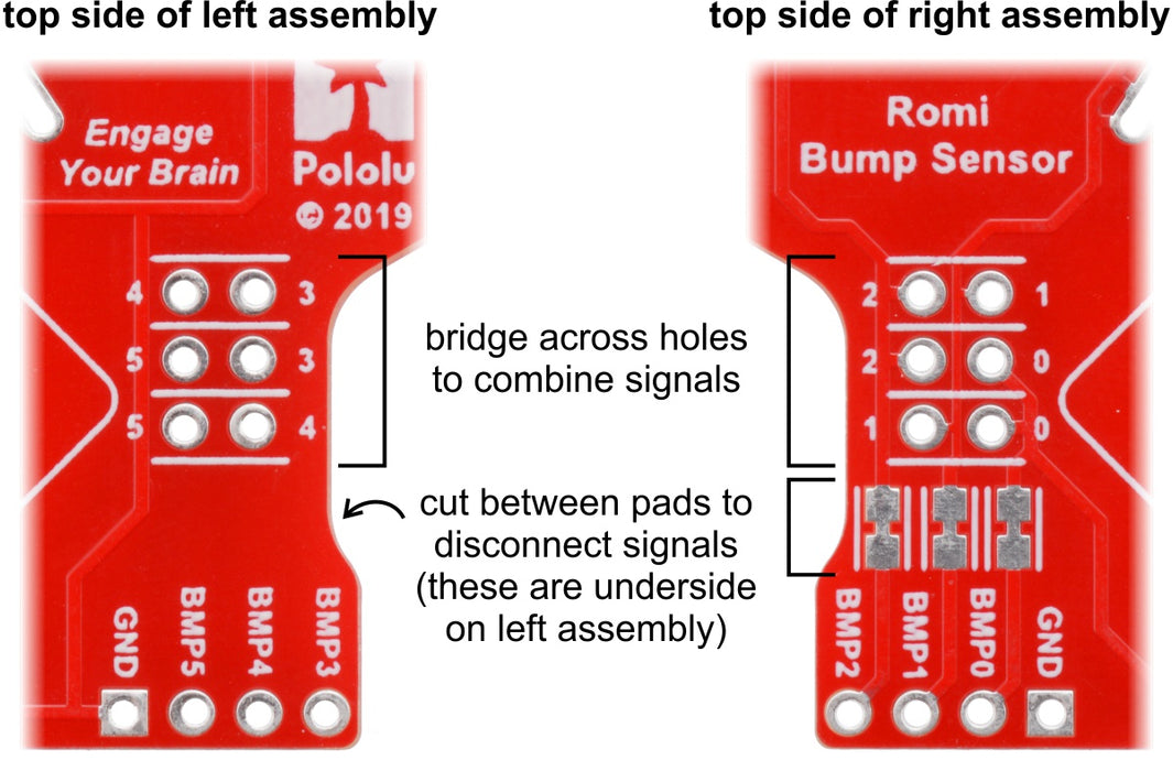 Bumper Switch Kit for Romi/TI-RSLK MAX (Not Soldered, Can Be Assembled for Left or Right Side)