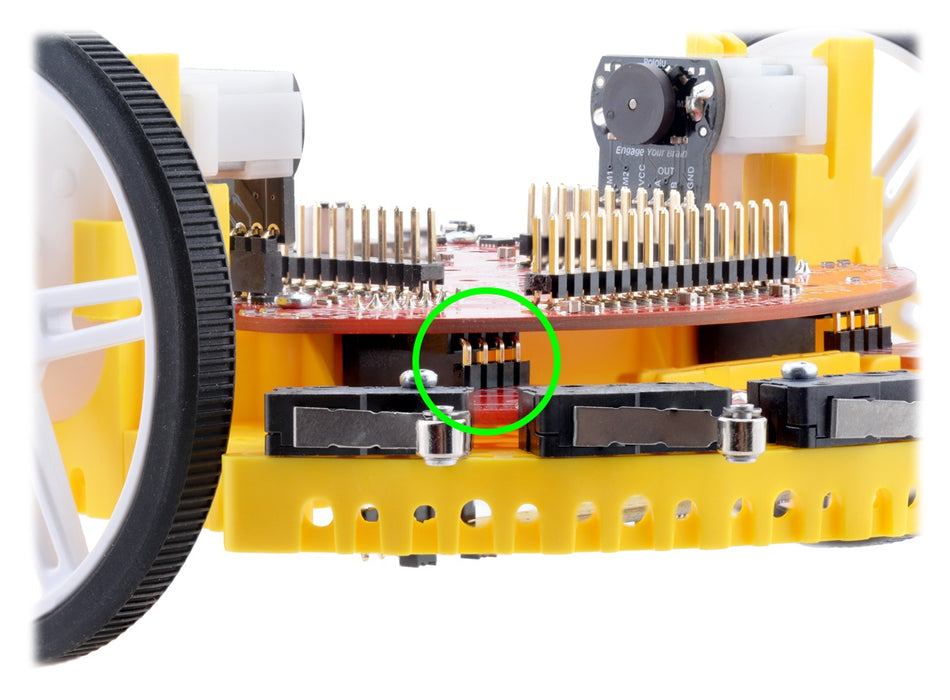 Right Bumper Switch Assembly for Romi/TI-RSLK MAX (Through-Hole Pins Soldered)