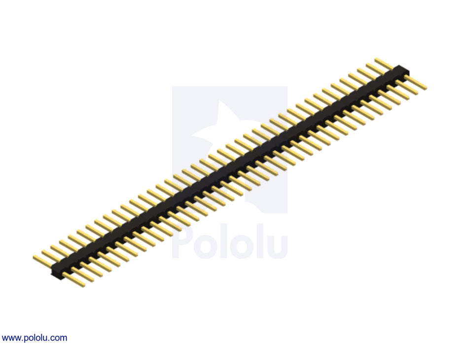 0.100" (2.54 mm) Breakaway Male Header: 1×40-Pin, Straight, Double-Sided