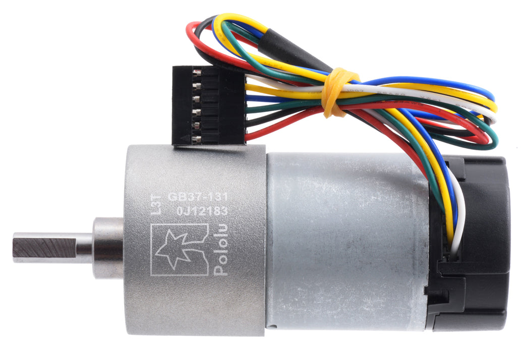 131:1 Metal Gearmotor 37Dx73L mm 12V with 64 CPR Encoder (Helical Pinion)