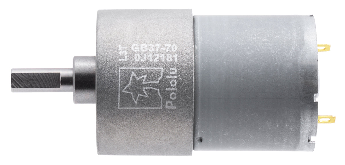 70:1 Metal Gearmotor 37Dx54L mm 12V (Helical Pinion)