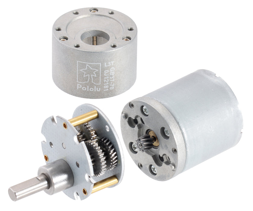 100:1 Metal Gearmotor 37Dx73L mm 24V with 64 CPR Encoder (Helical Pinion)