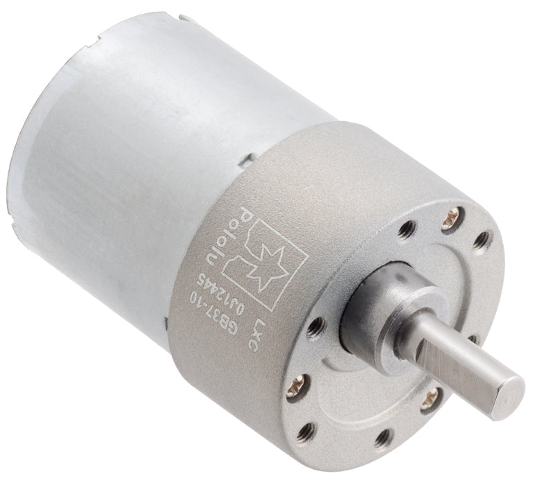 10:1 Metal Gearmotor 37Dx50L mm 12V (Helical Pinion)