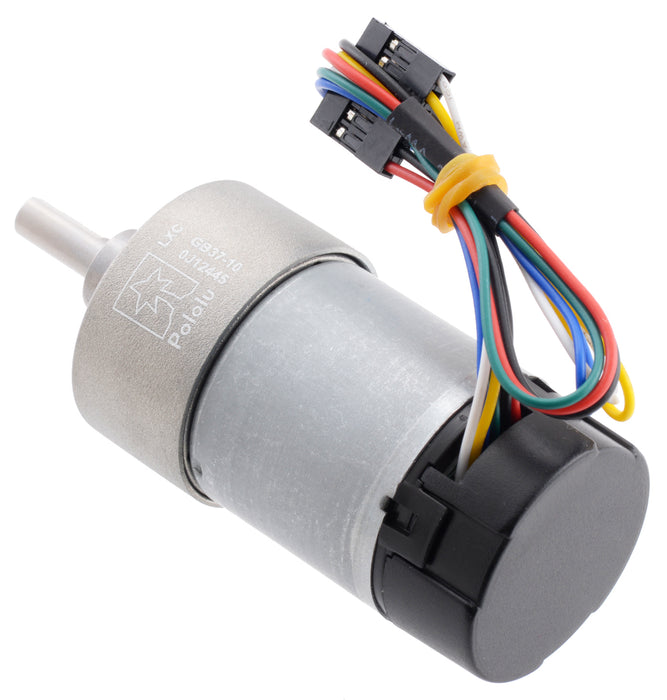 10:1 Metal Gearmotor 37Dx65L mm 12V with 64 CPR Encoder (Helical Pinion)