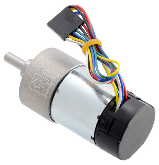 30:1 Metal Gearmotor 37Dx68L mm 24V with 64 CPR Encoder (Helical Pinion)