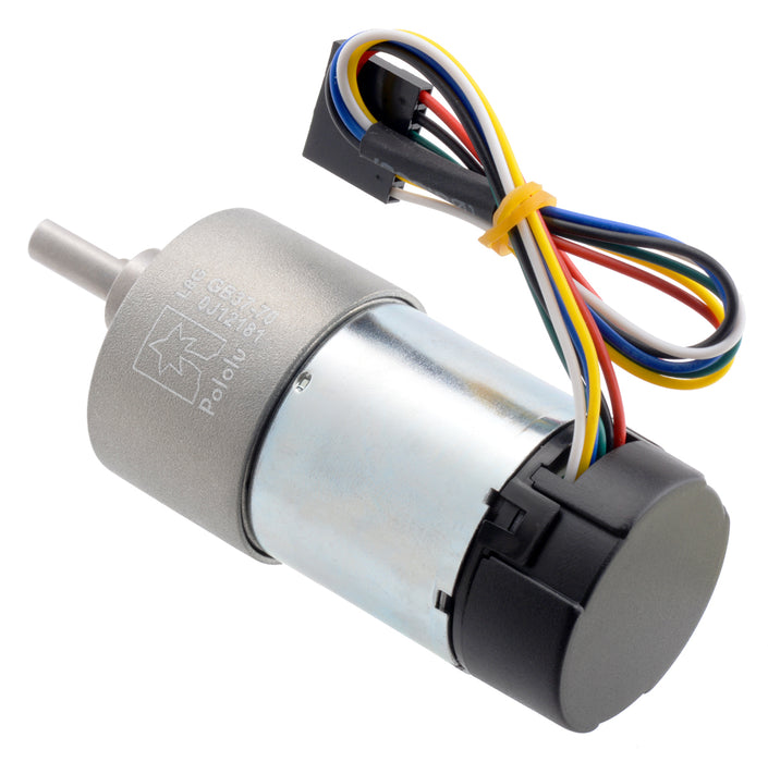 70:1 Metal Gearmotor 37Dx70L mm 24V with 64 CPR Encoder (Helical Pinion)