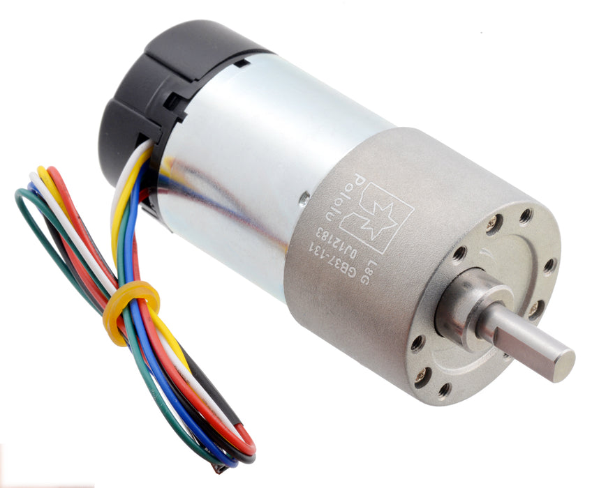 131:1 Metal Gearmotor 37Dx73L mm 24V with 64 CPR Encoder (Helical Pinion)