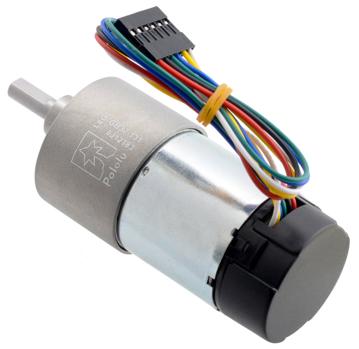 131:1 Metal Gearmotor 37Dx73L mm 24V with 64 CPR Encoder (Helical Pinion)