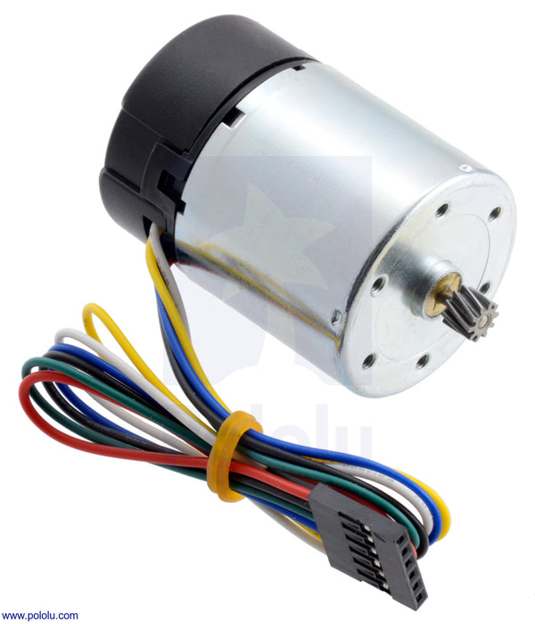 24V Motor with 64 CPR Encoder for 37D mm Metal Gearmotors (No Gearbox, Helical Pinion)