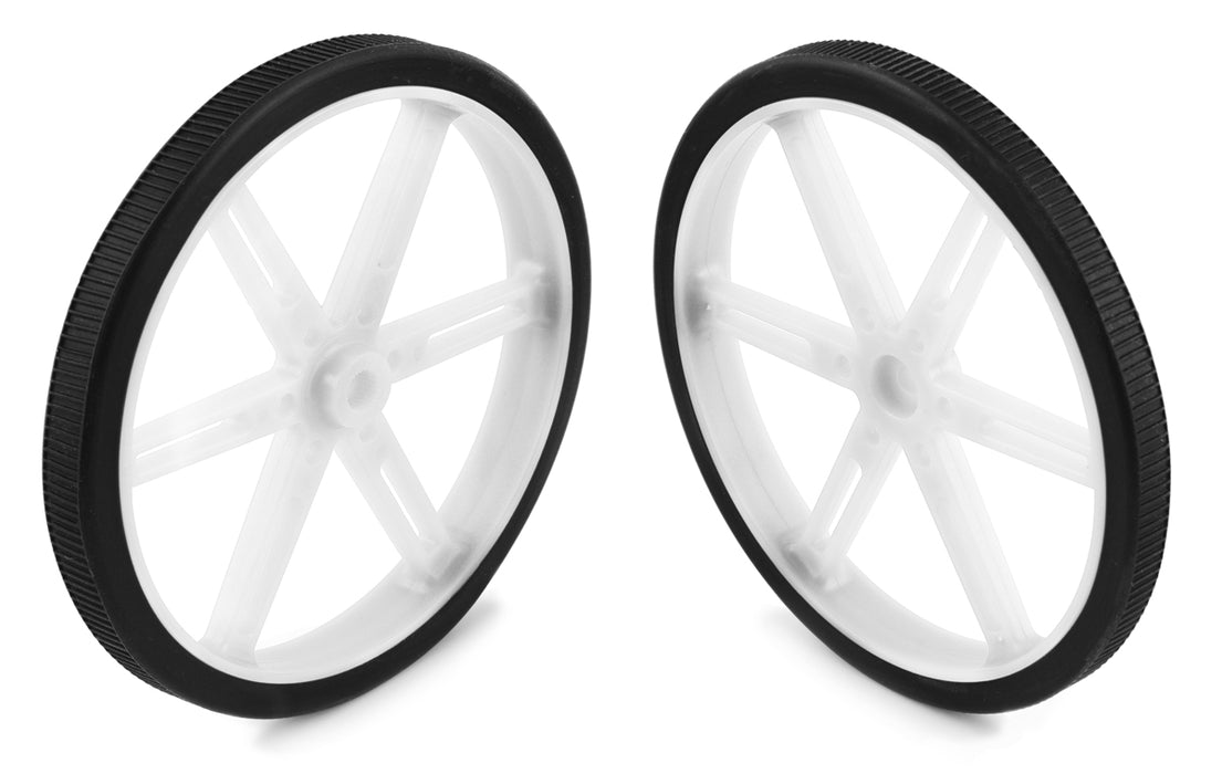 Pololu Wheel for Standard Servo Splines (25T, 5.8mm) - 90×10mm, White, 2-Pack