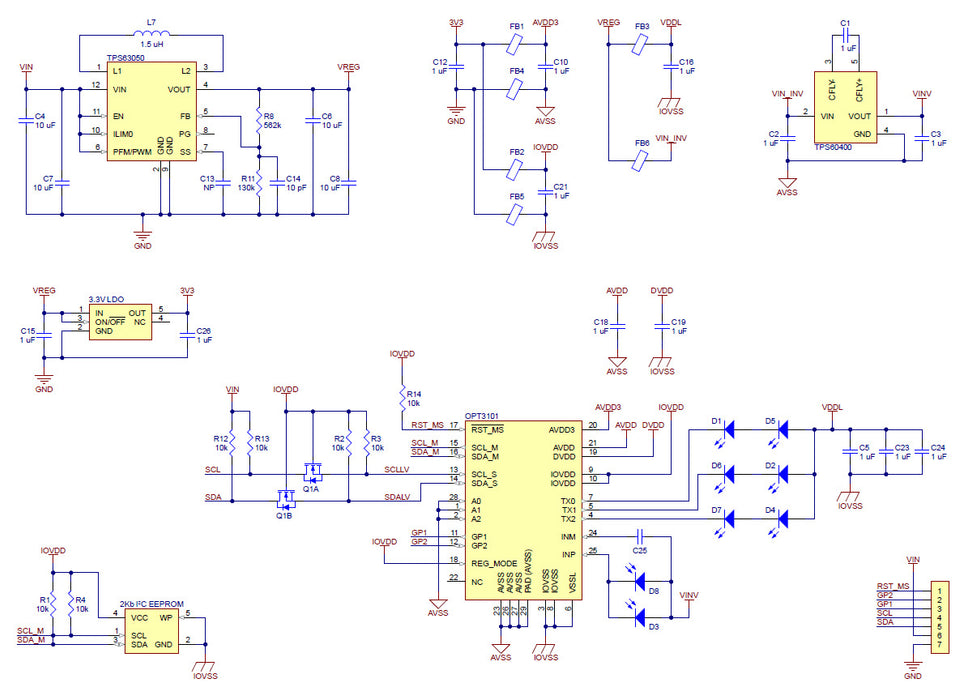 3-Channel Wide FOV Time-of-Flight Distance Sensor for TI-RSLK MAX Using OPT3101