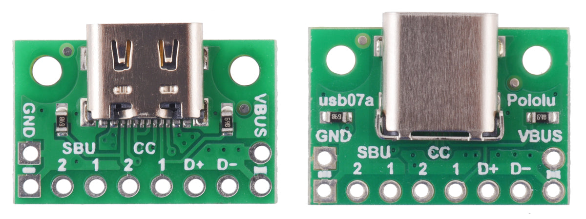 USB 2.0 Type-C Connector Breakout Board (usb07b)