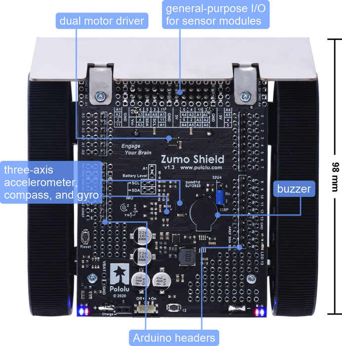 Zumo Shield for Arduino, v1.3