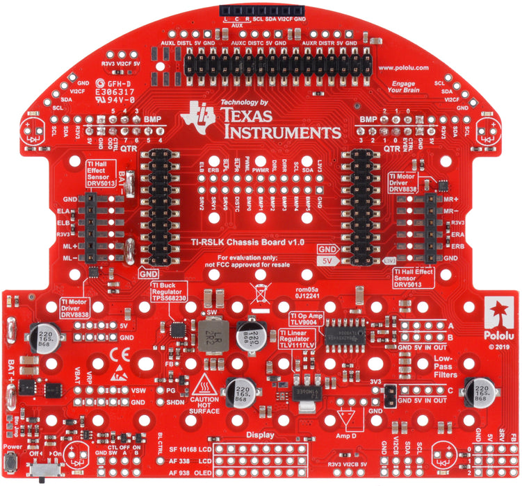 TI-RSLK Chassis Board v1.0 for TI-RSLK MAX