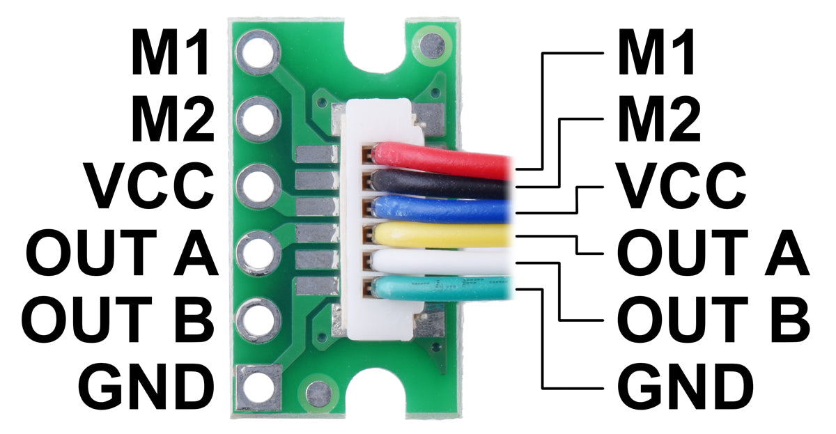 Breakout for JST SH-Style Connector, 6-Pin Male Top-Entry (Individually Packaged)