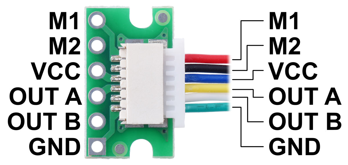 Breakout for JST SH-Style Connector, 6-Pin Male Side-Entry (Individually Packaged)