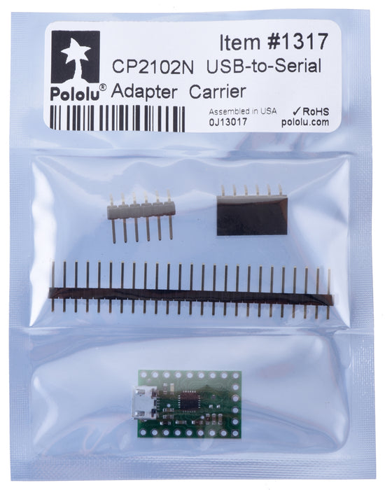 CP2102N USB-to-Serial Adapter Carrier