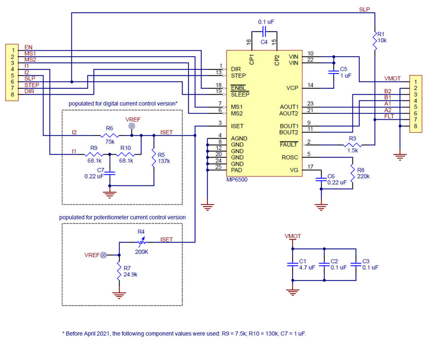 MP6500 Stepper Motor Driver Carrier, Potentiometer Current Control (Header Pins Soldered)