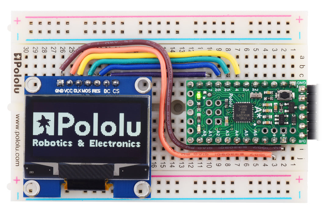 Graphical OLED Display: 128x64, 1.3", White, SPI