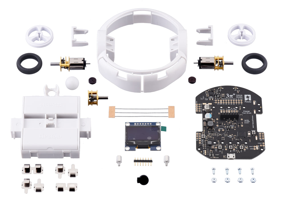 3pi+ 32U4 OLED Robot Kit with 15:1 HPCB Motors (Hyper Edition Kit)