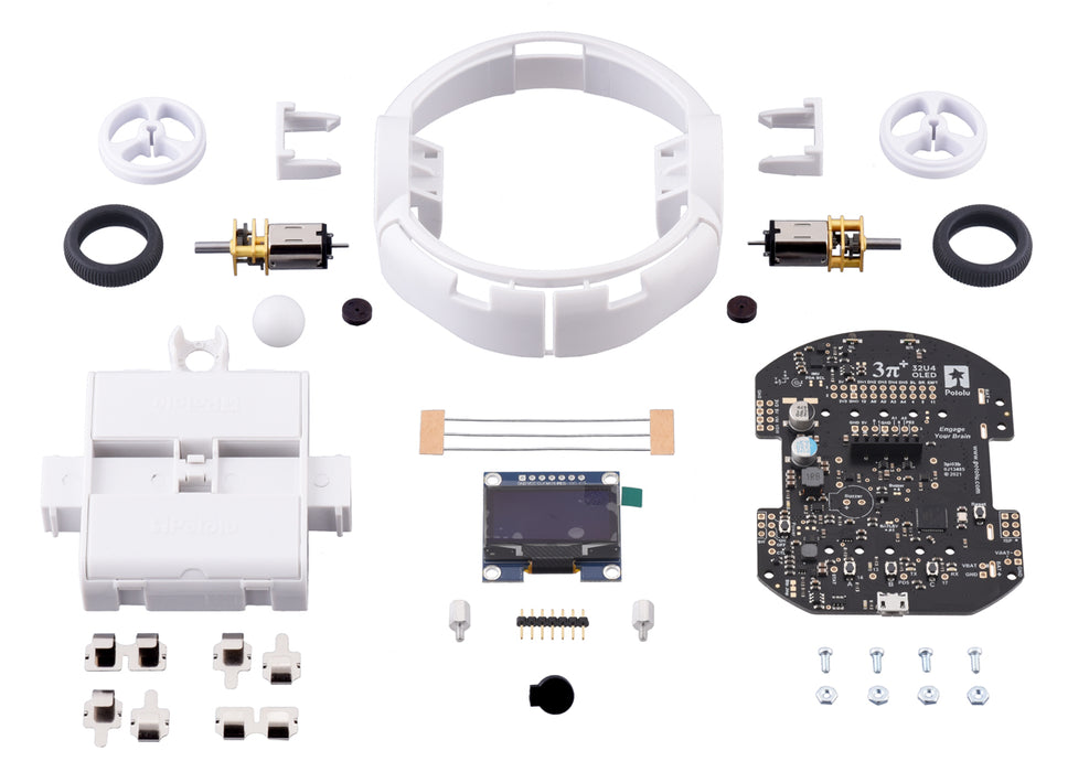 3pi+ 32U4 OLED Robot Kit with 75:1 LP Motors (Turtle Edition Kit)