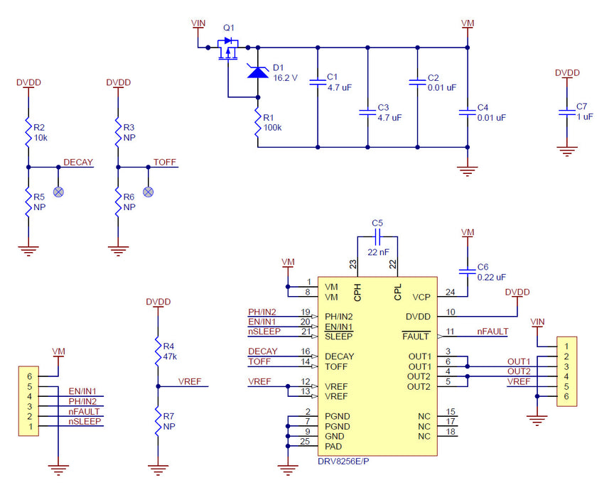 DRV8256P Single Brushed DC Motor Driver Carrier