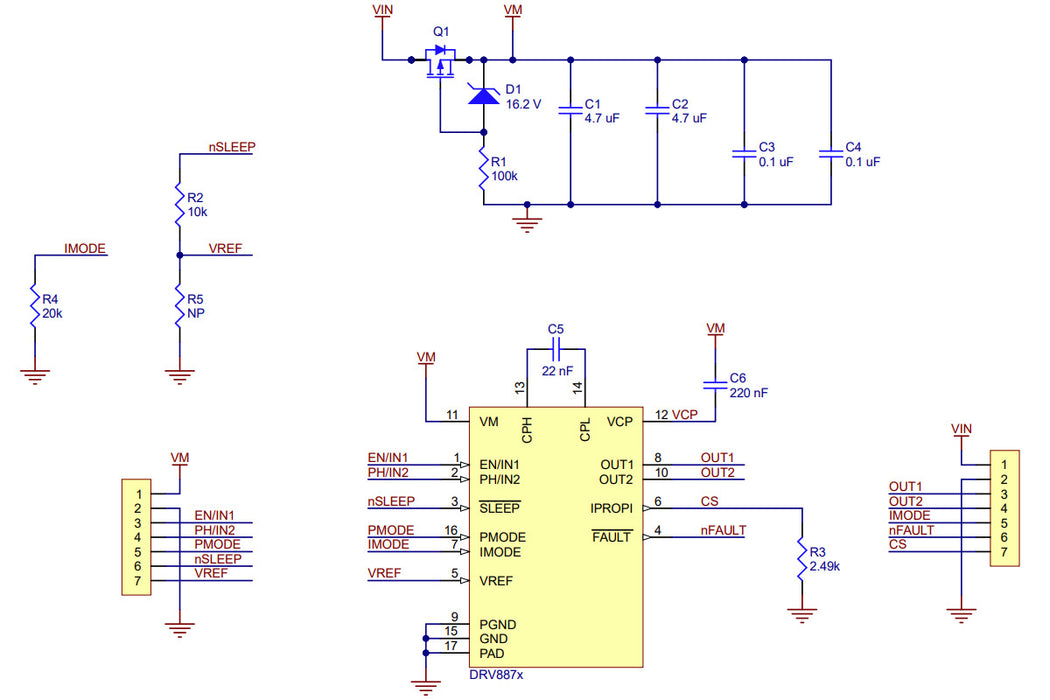 DRV8876 (QFN) Single Brushed DC Motor Driver Carrier